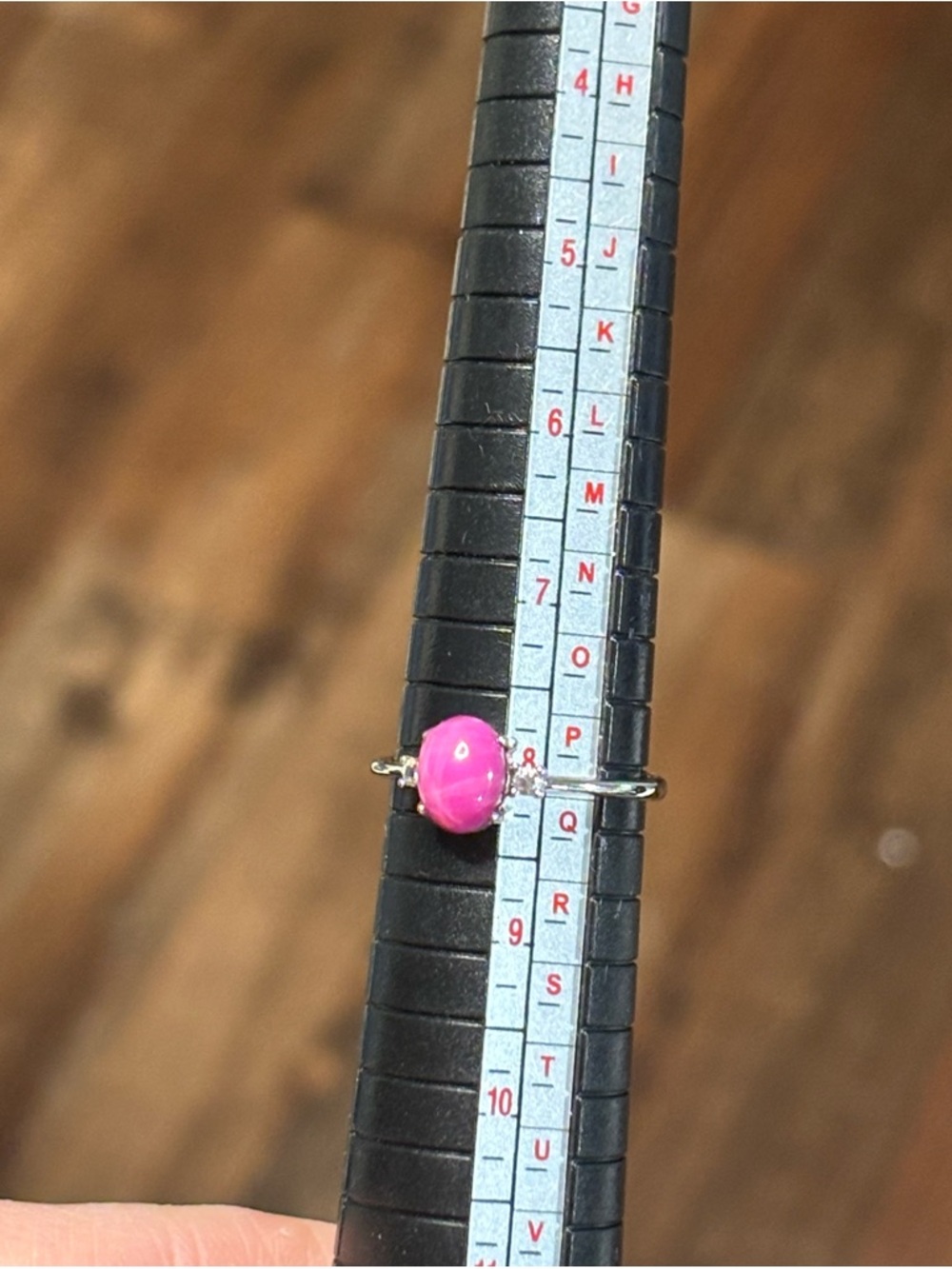 Stunning Linde Ruby Star Sapphire 8x6mm w/ zircon in 925 Sterling Silver Ring 8 - Picture 10 of 10